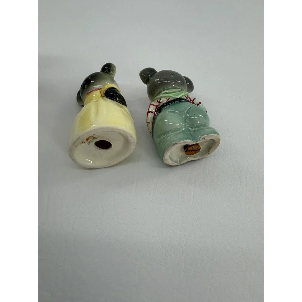 Salt and Pepper Shakers Vintage Japan Mice Set Boy and Girl Anthropomorphic MCM